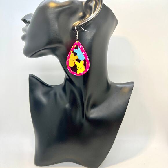 Peeps Earrings - Easter Earrings - Bunny Earrings - Rabbit Earrings - Spring Ear - Picture 6 of 8